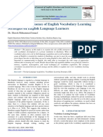 Analyzing The Influence of English Vocabulary Learning Strategies On English Language Learners