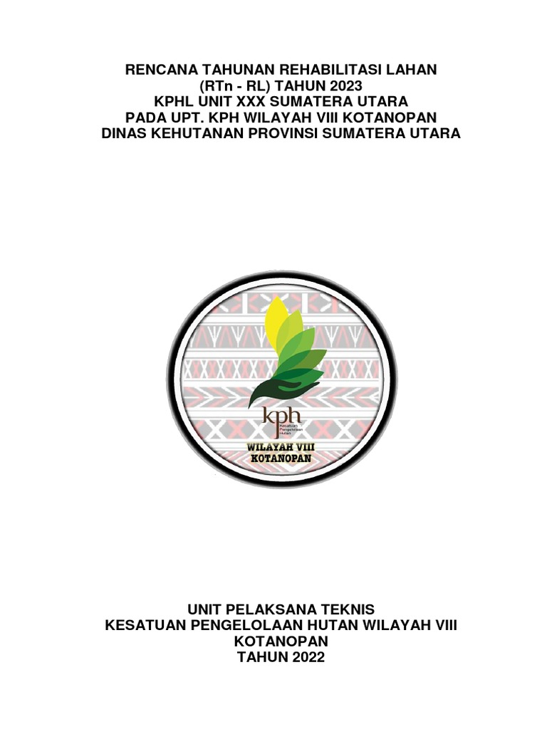 1 Cover RENCANA TAHUNAN REHABILITASI HUTAN DAN LAHAN 2022 | PDF