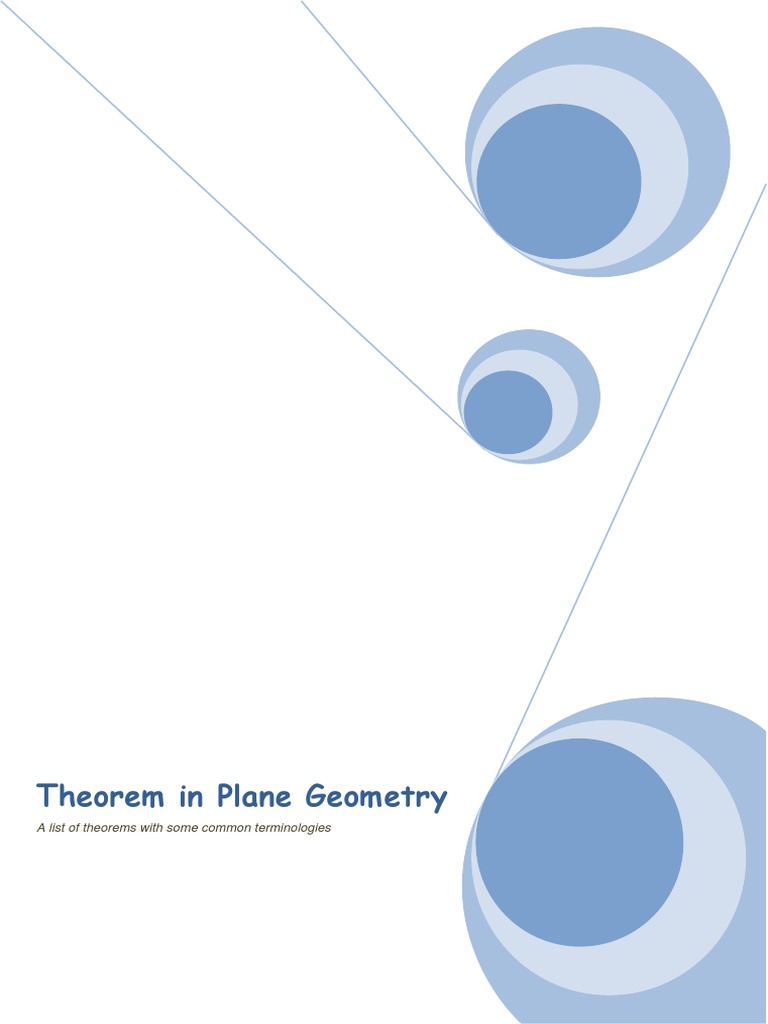 Plane Geometry Theorems Overview | PDF | Triangle | Circle