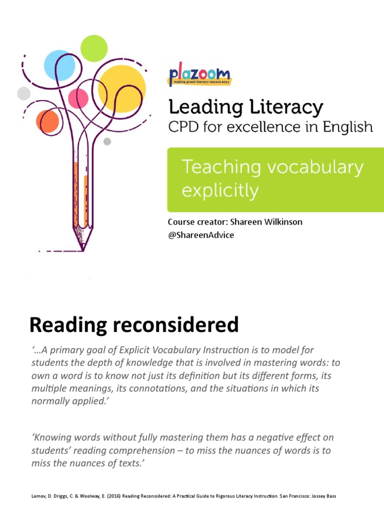 Teaching Vocabulary Explicitly | PDF | Vocabulary | Reptile