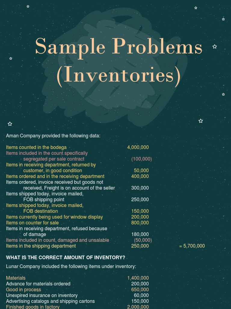 01.1 Sample Problems Inventories | Download Free PDF | Inventory ...