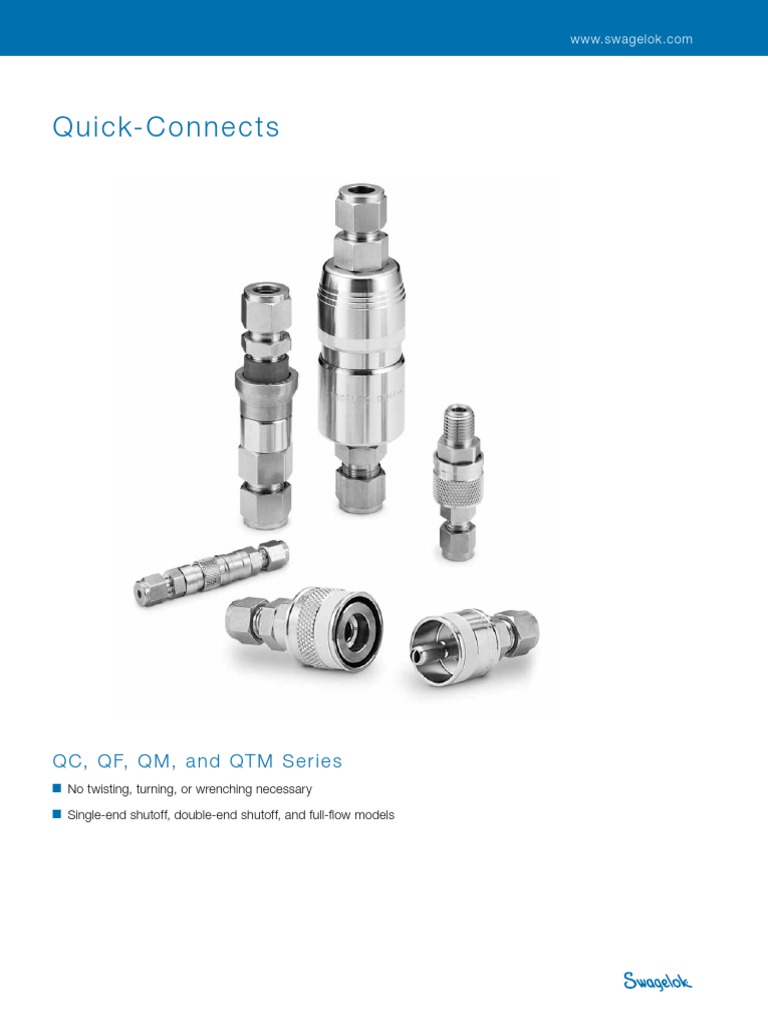 Ms01138 Swagelok Quick Connect PDF Valve Pipe (Fluid Conveyance)