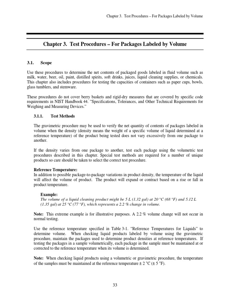 Test Procedures - Gravimetric & Volumetric | PDF | Density | Volume