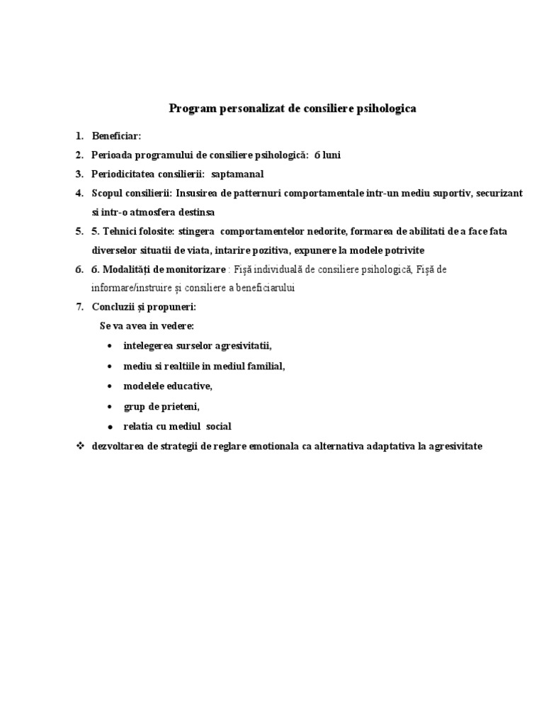 Plan Consiliere Psi | PDF