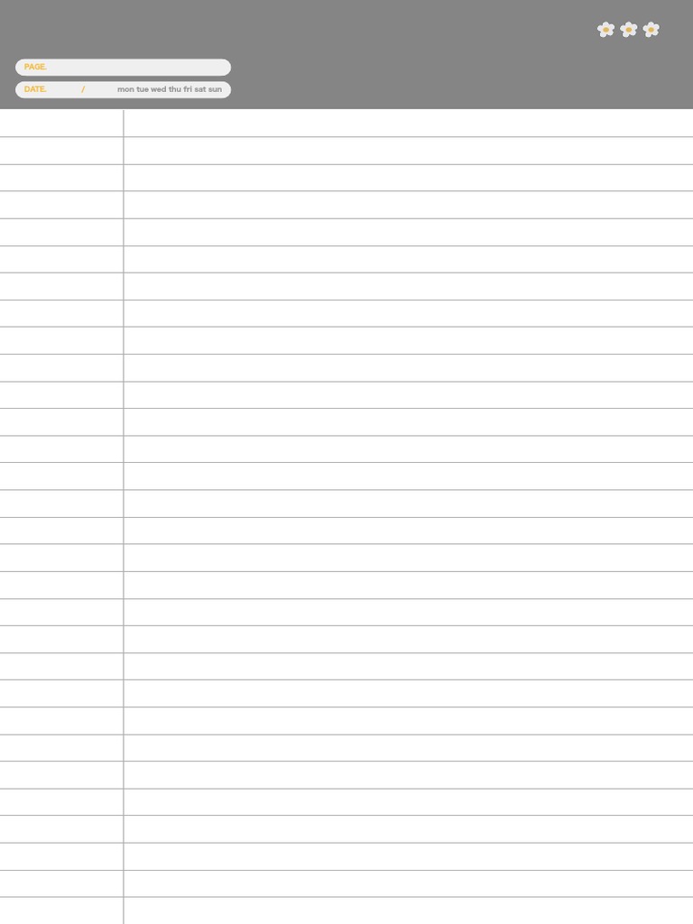 Flower Line Note PDF