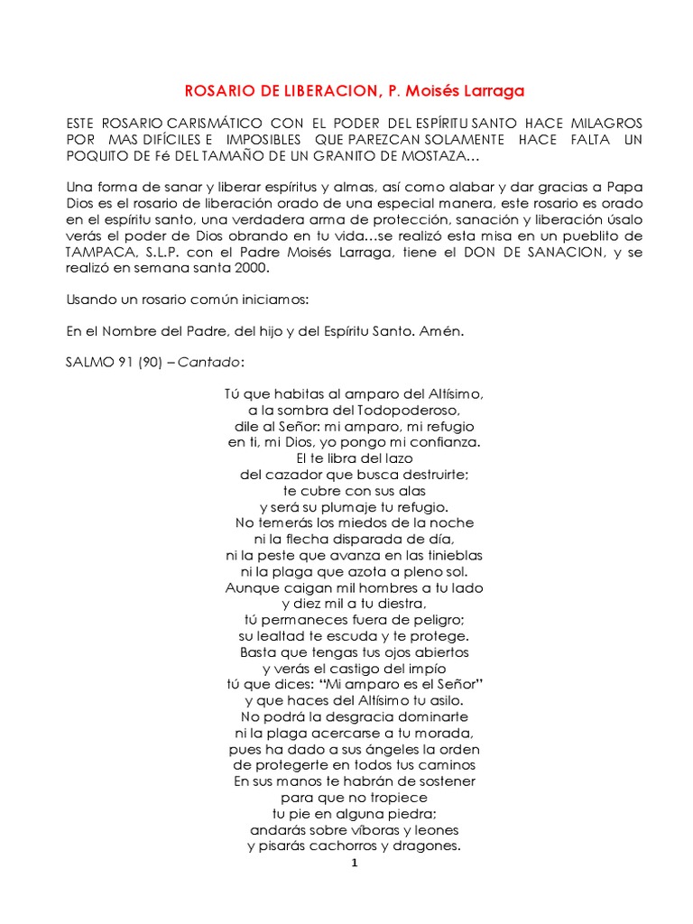 Rosario De Liberacion Moises Larraga – JZRJOG
