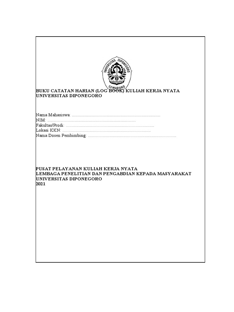 Buku Catatan Harian KKN 2021 | PDF | Seni