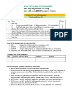 XII CS Practical List 2022-23