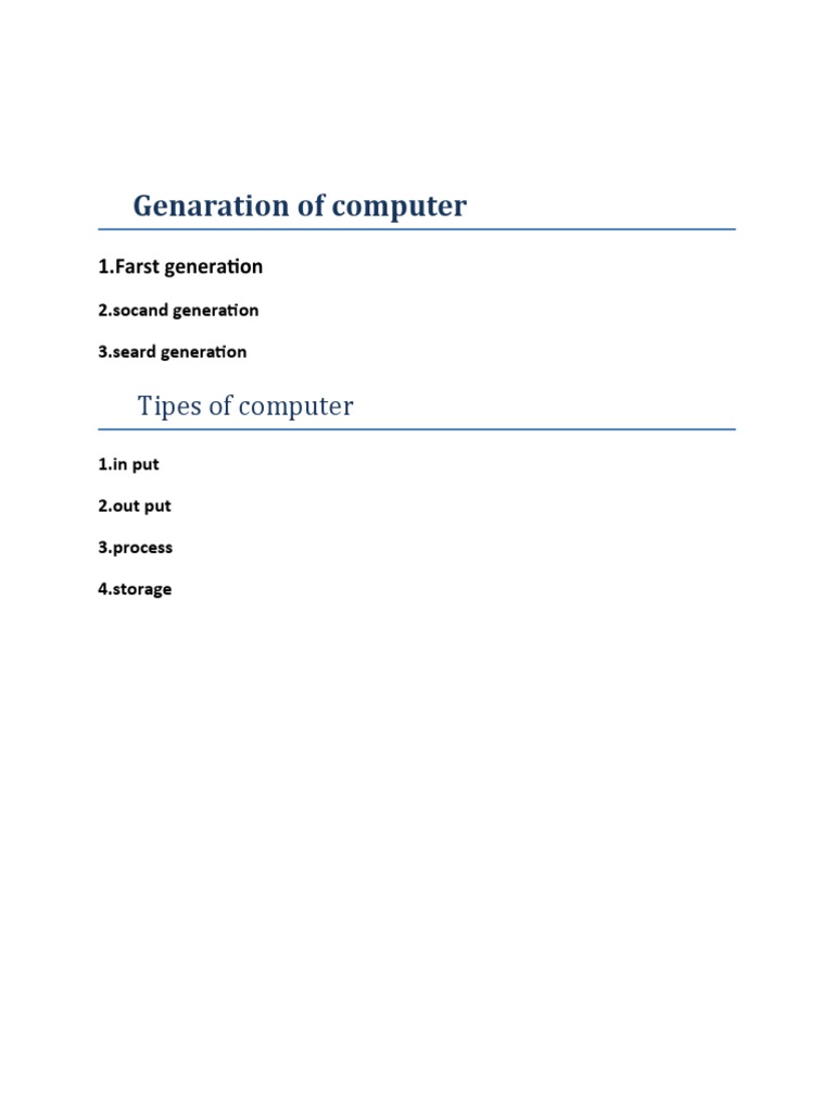 Genaration of Computer | PDF