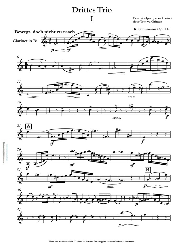 Institute) Schumann, Robert Piano Trio No. 3, Op. 110 PDF