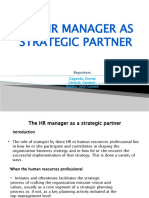 The HR Manager As A Strategic Partner