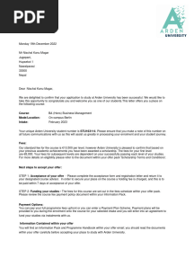 University Admission Letter