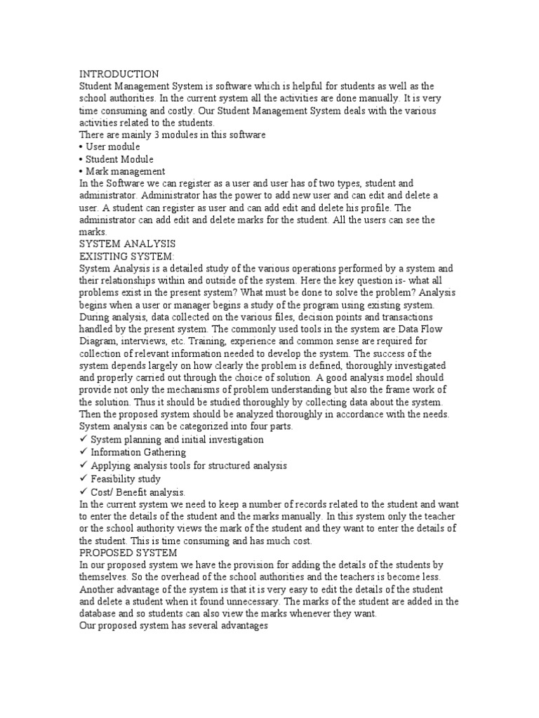 Student Information System PDF System Databases