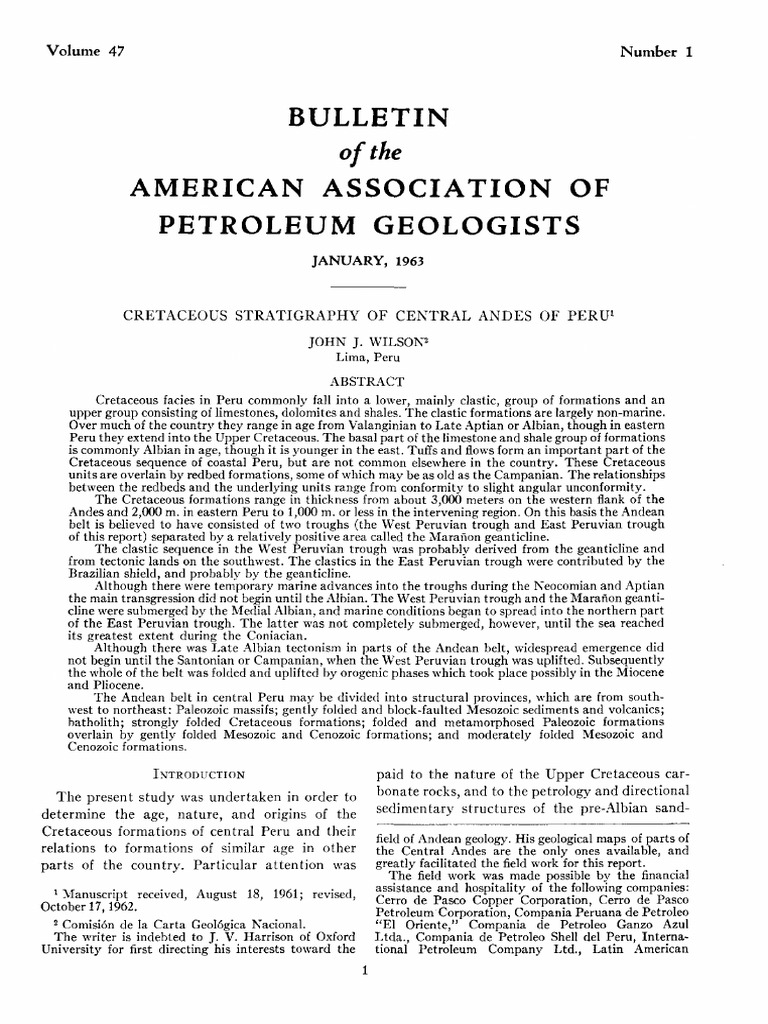 Wilson, J. (1963) | PDF | Andes | Sandstone