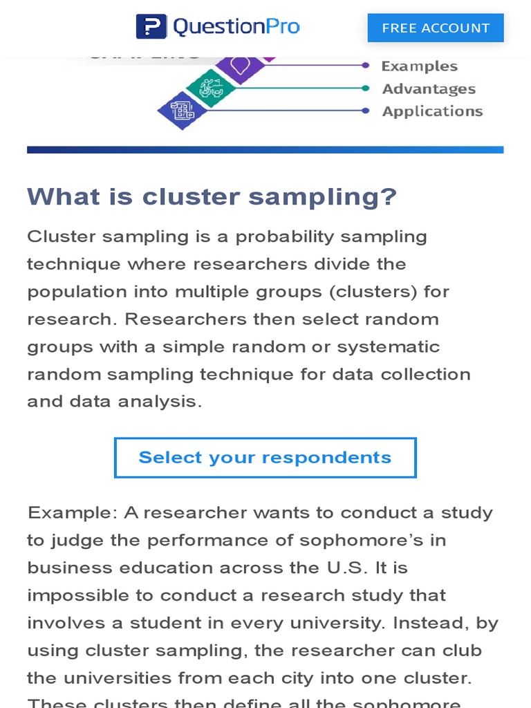 Cluster Sampling Definition, Method and Examples | PDF