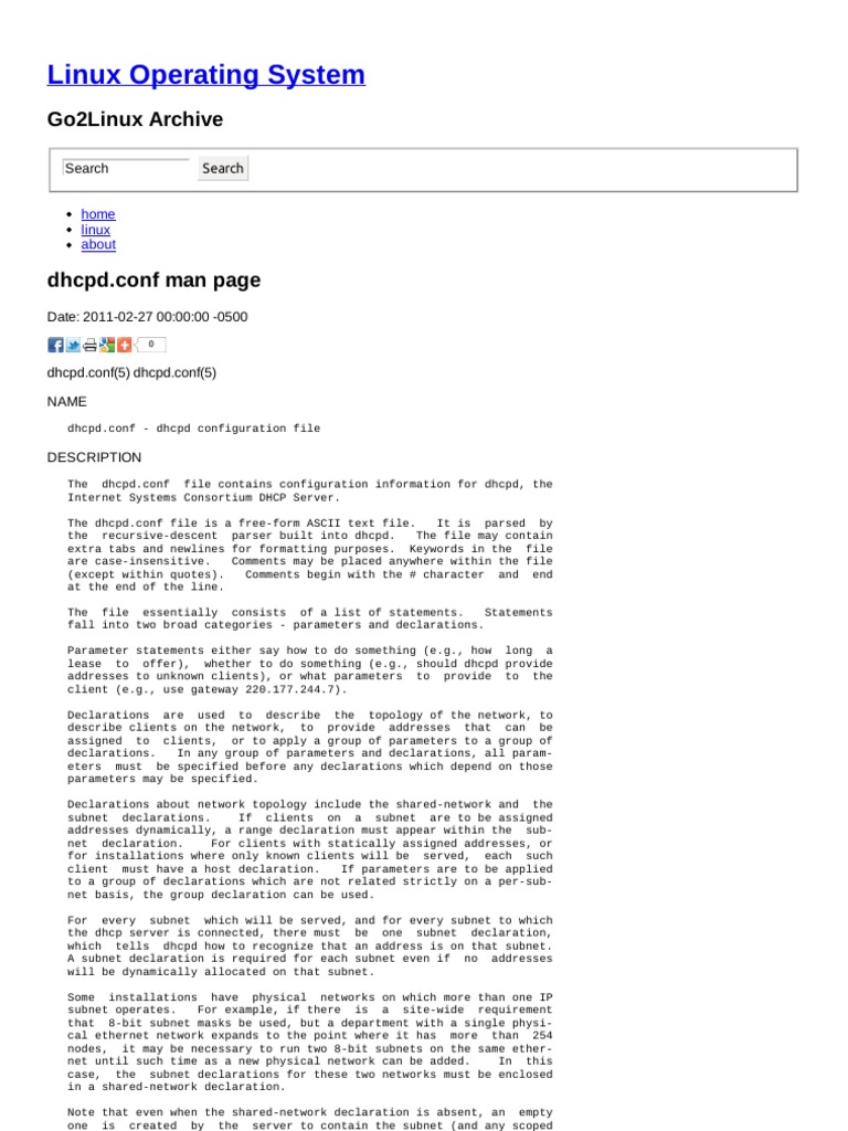 DHCP Conf | PDF | Port (Computer Networking) | Domain Name System