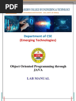 Lab Manual Object Oriented Programming Through JAVA