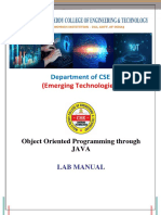 Lab Manual Object Oriented Programming Through JAVA