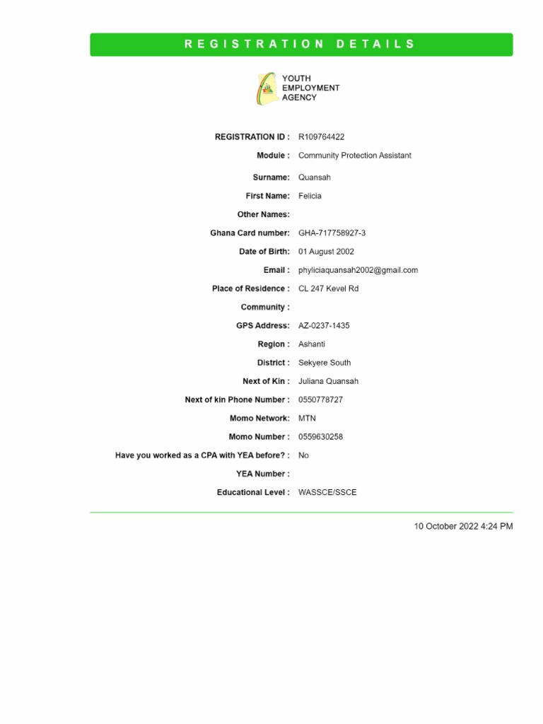 Registration Receipt | PDF