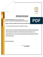 Certificado de Instalacion ESPEJOS - ALUVID