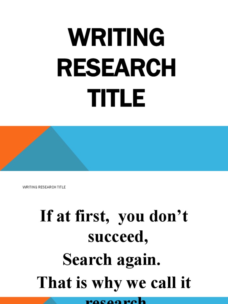 writing research title pdf