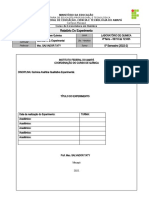 Relatório de experimento de química analítica