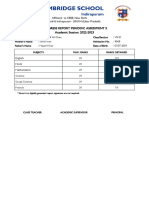 Progress Report Periodic Assessment Ii Academic Session: 2022-2023