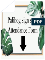 Attendance Form Signage