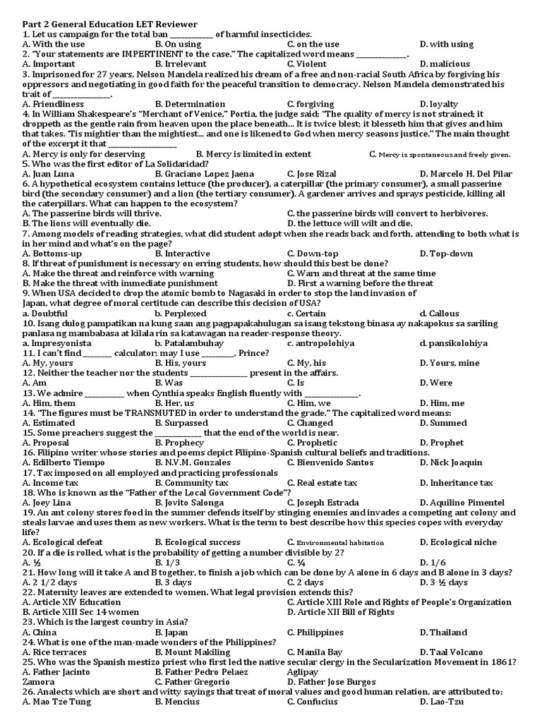 Part 2 General Education | PDF
