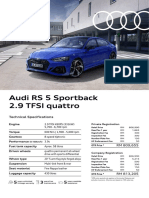 Audi RS 5 Sportback Technical Specs & Equipment