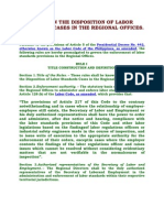 Rules On The Disposition of Labor Standards Cases in The Regional Offices