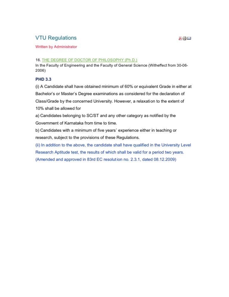 VTU Regulations | PDF | Law | Science & Mathematics