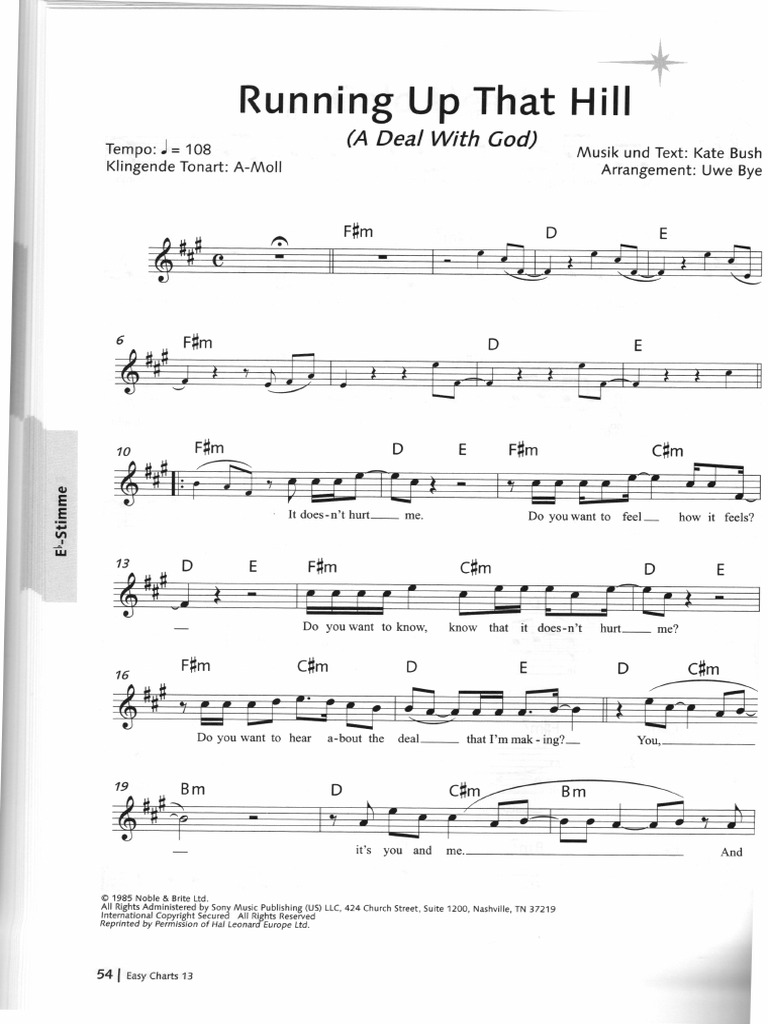 Running Up That Hill Eb | PDF