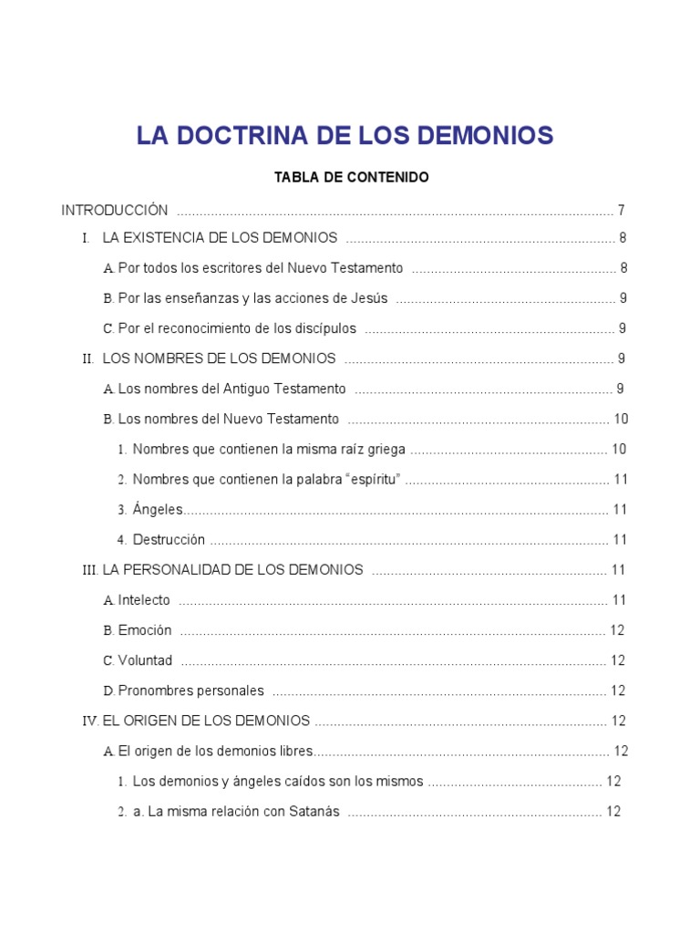 Doctrina y Naturaleza de los Demonios | PDF | Nephilim | Demonios
