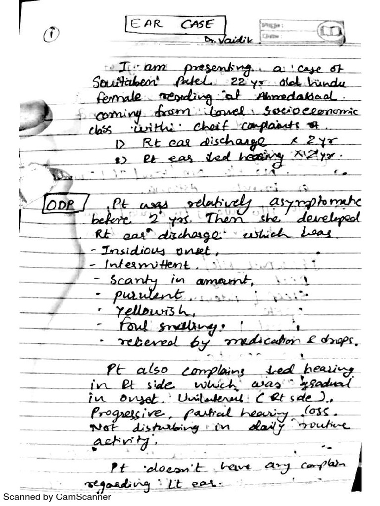 Ent Case Proforma Pdf