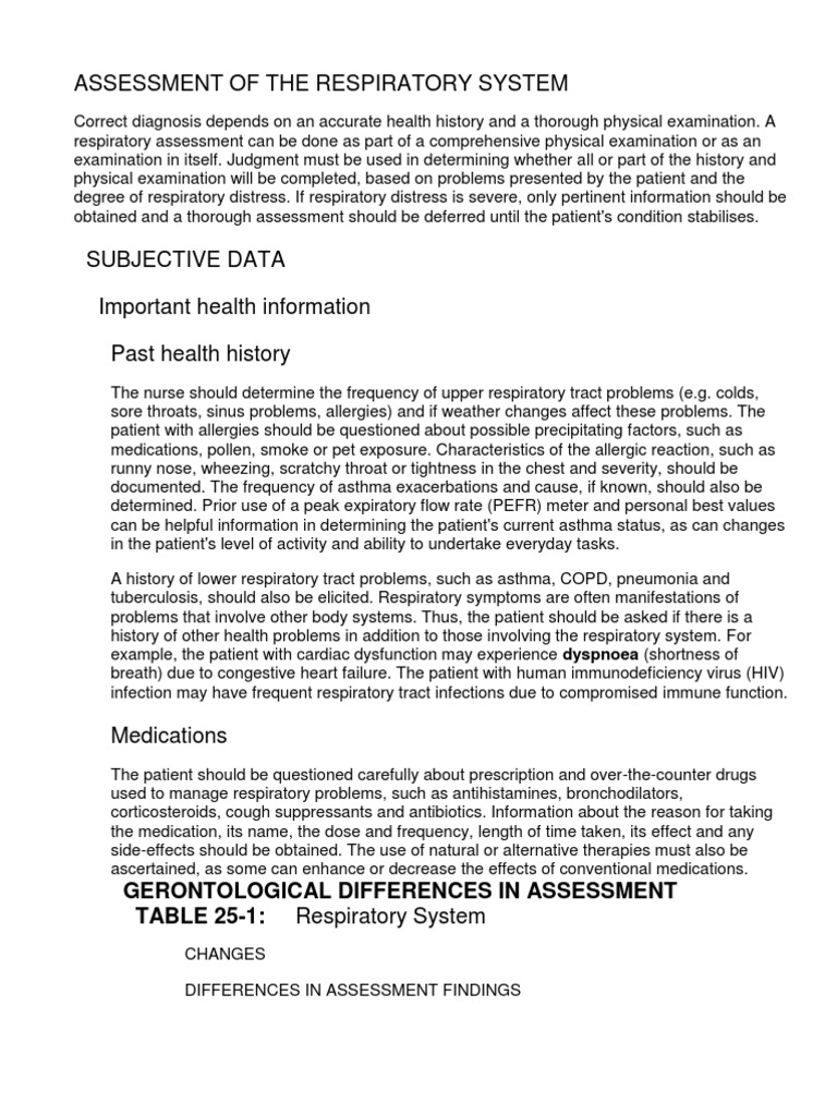 Respiratory System Assessment Guide | PDF | Chronic Obstructive ...