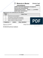 M.com. Exam Form Acknowledgment