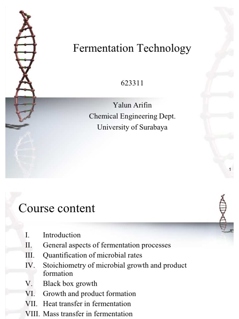 Fermentation Technology Chapter I II III IV | PDF | Fermentation ...