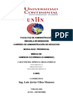 Plan Analítico Del Módulo de Comercio Electrónico Ing. Javier Ulloa M.