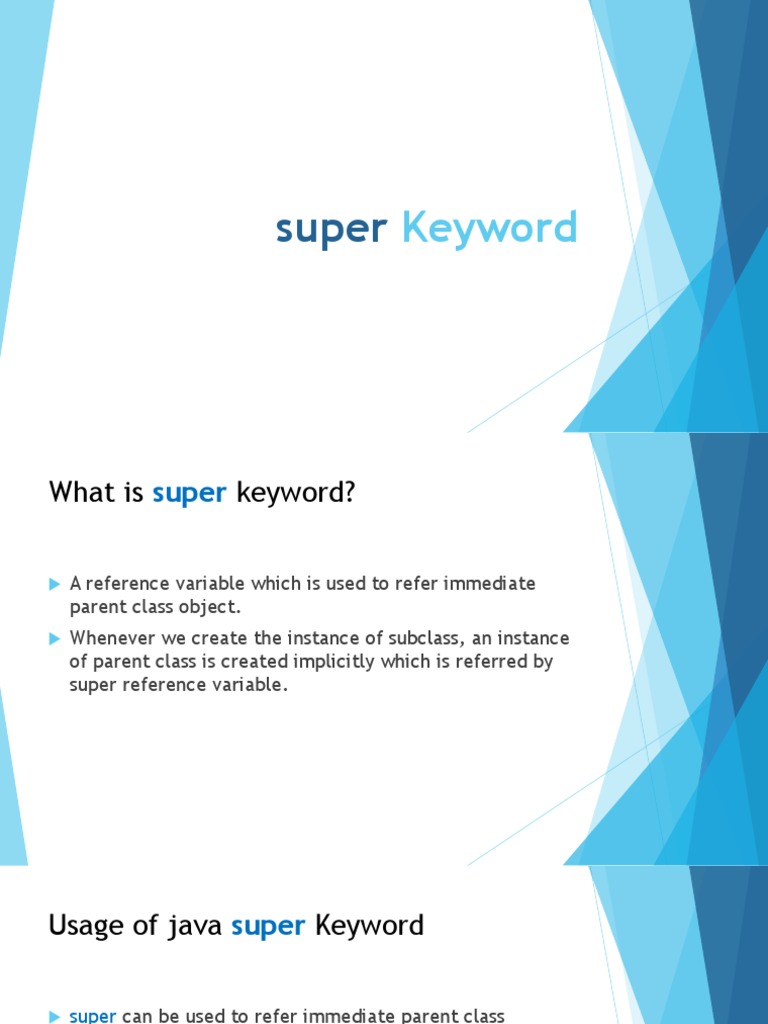 Super Keyword Java Notes | PDF
