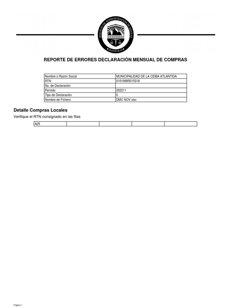 Informe de Errores en Compras Mensuales | PDF