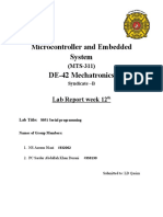 Microcontroller and Embedded System DE-42 Mechatronics: Lab Report Week 12