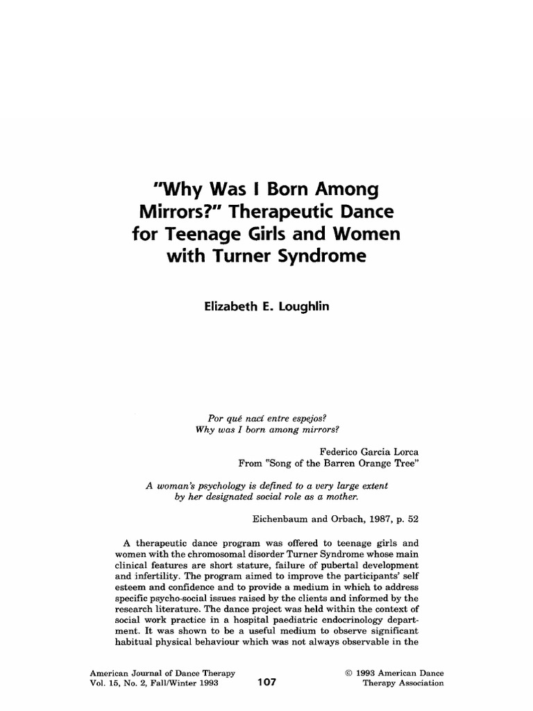 Why Was I Born Among Mirrors? Therapeutic Dance For Girls and Women