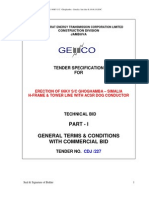 Part - I General Terms & Conditions With Commercial Bid: Tender Specification FOR