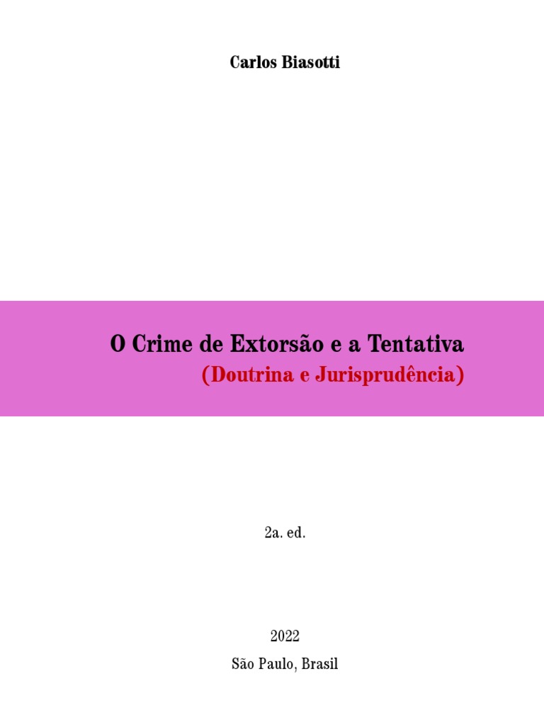 Tentativa de Extorsão no Direito Penal | PDF | Extorsão | Crime e Violência