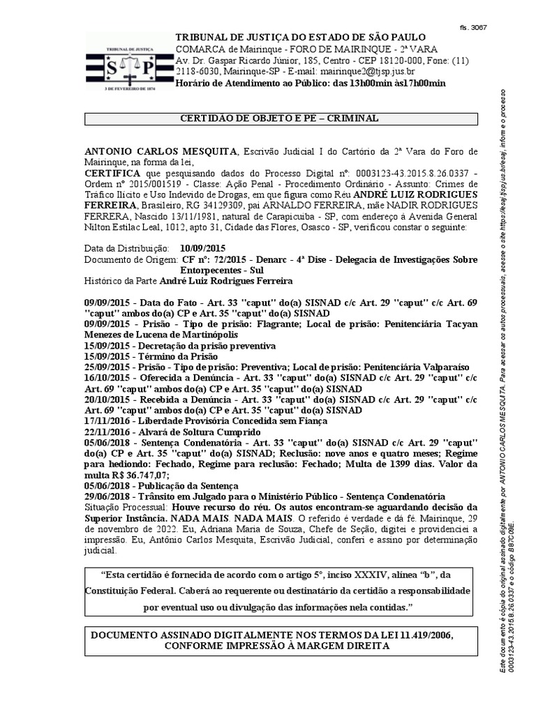 Certidão de Objeto e Pé PDF