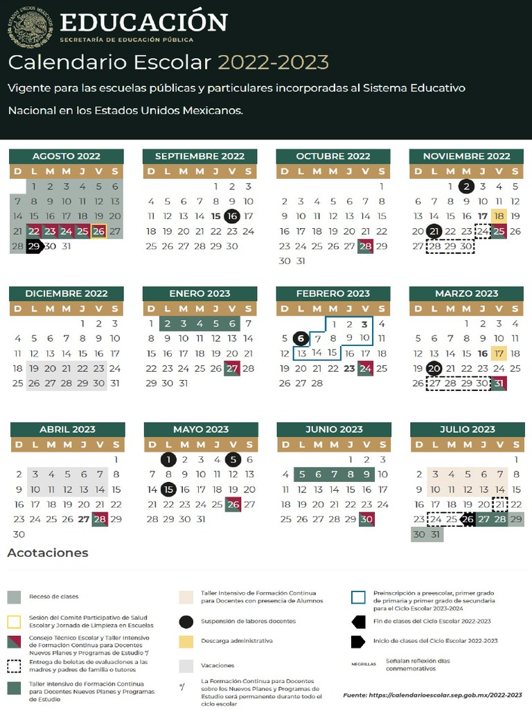 Calendario Escolar 2022-2023 | PDF