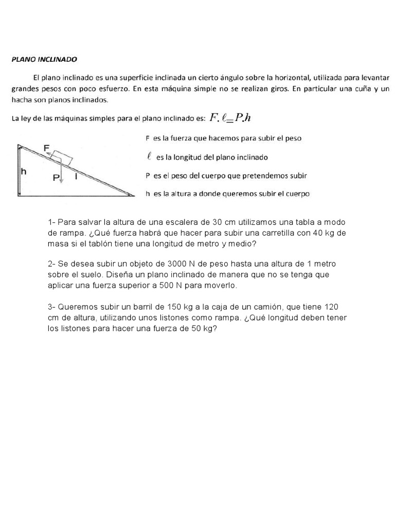 Ejercicios Planos Inclinados PDF