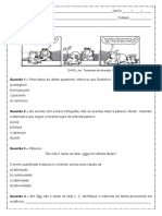 Interpretacao de Texto Tira Galfield e Pooky 7º Ano Word