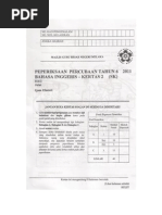 Percubaan UPSR 2011 - Bahasa Inggeris ( Melaka ) Kertas 2